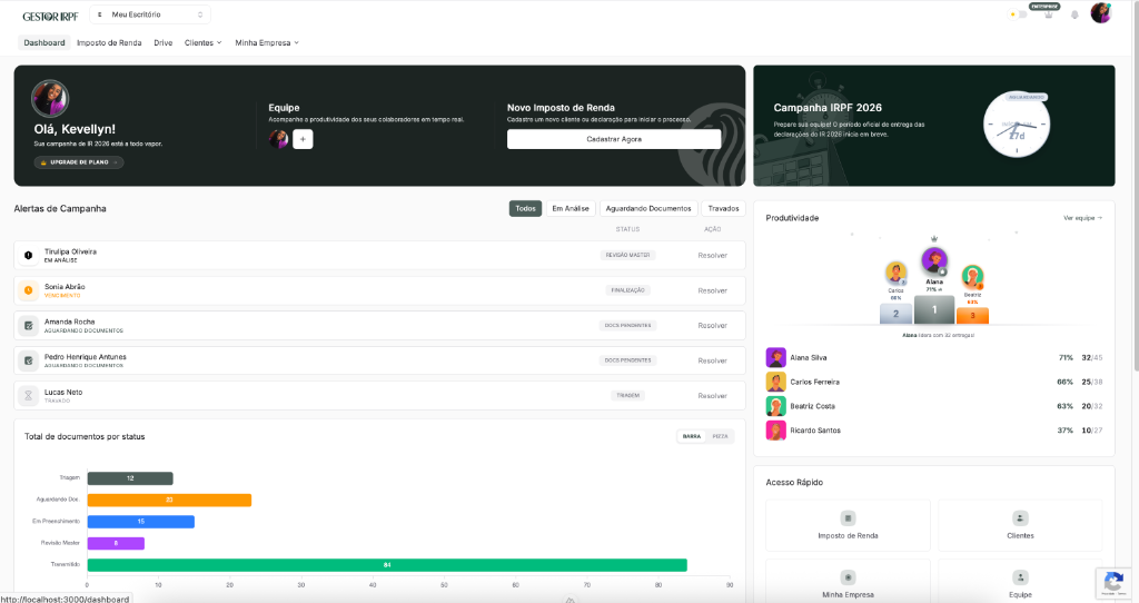 Gestor IRPF Dashboard Real